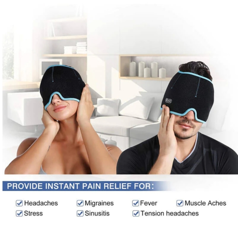 REVIX Headache Hat for Migraine Relief with Reusable Gel